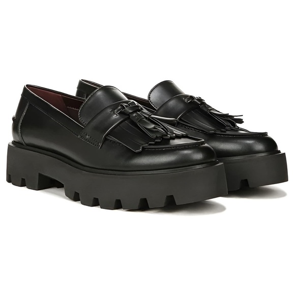 Franco Sarto Women’s Bersa Slip On Loafer in Black Leather with Tassel, Size 6.5 - Picture 1 of 15